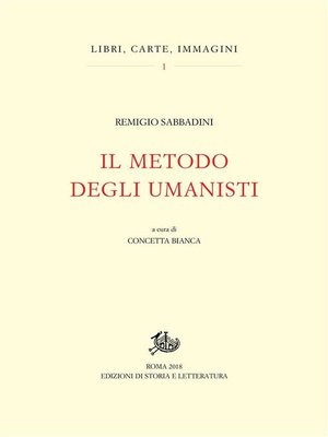 cover image of Il metodo degli umanisti